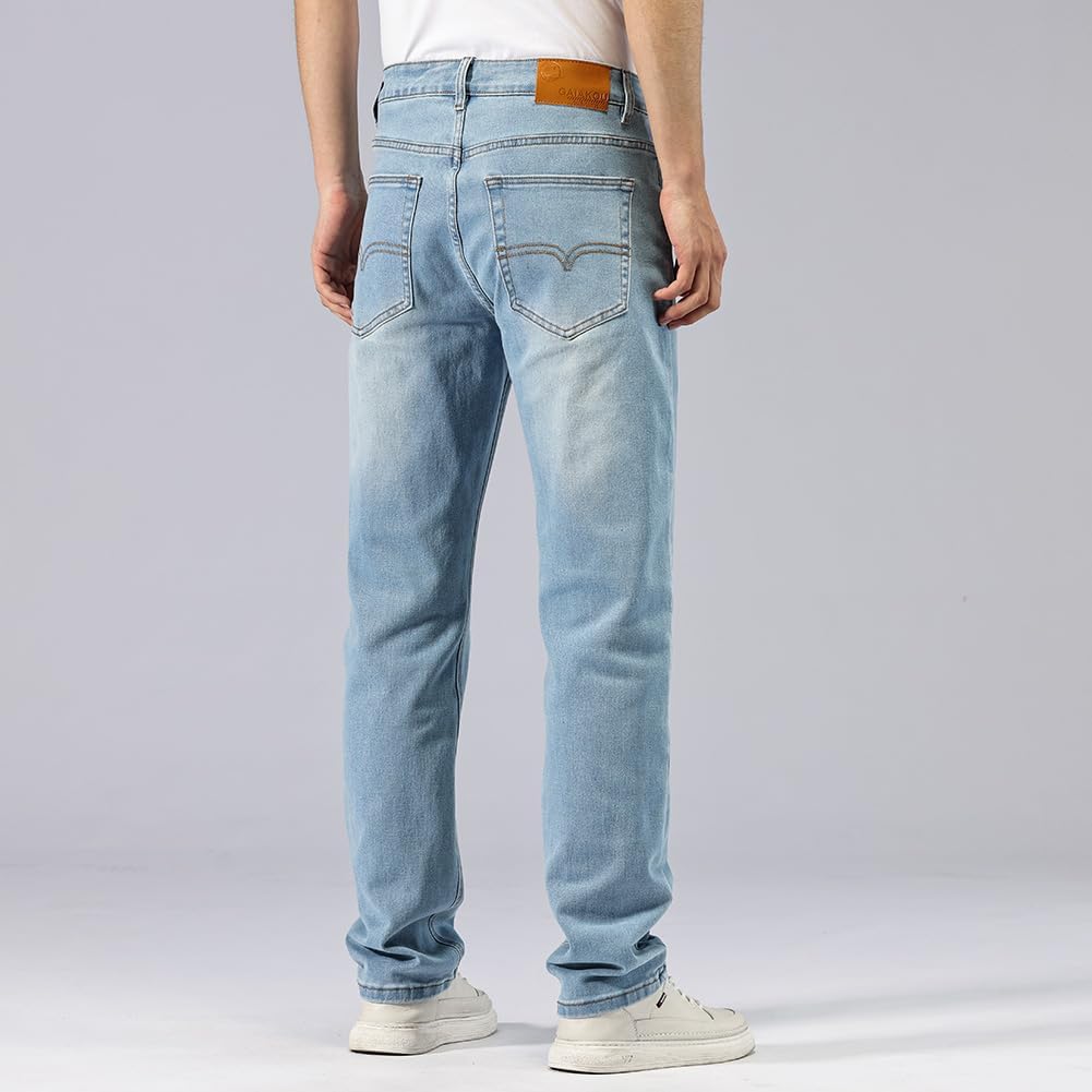 GAIAKOU Men's Straight Lightweight Comfortable Stretchy Jeans