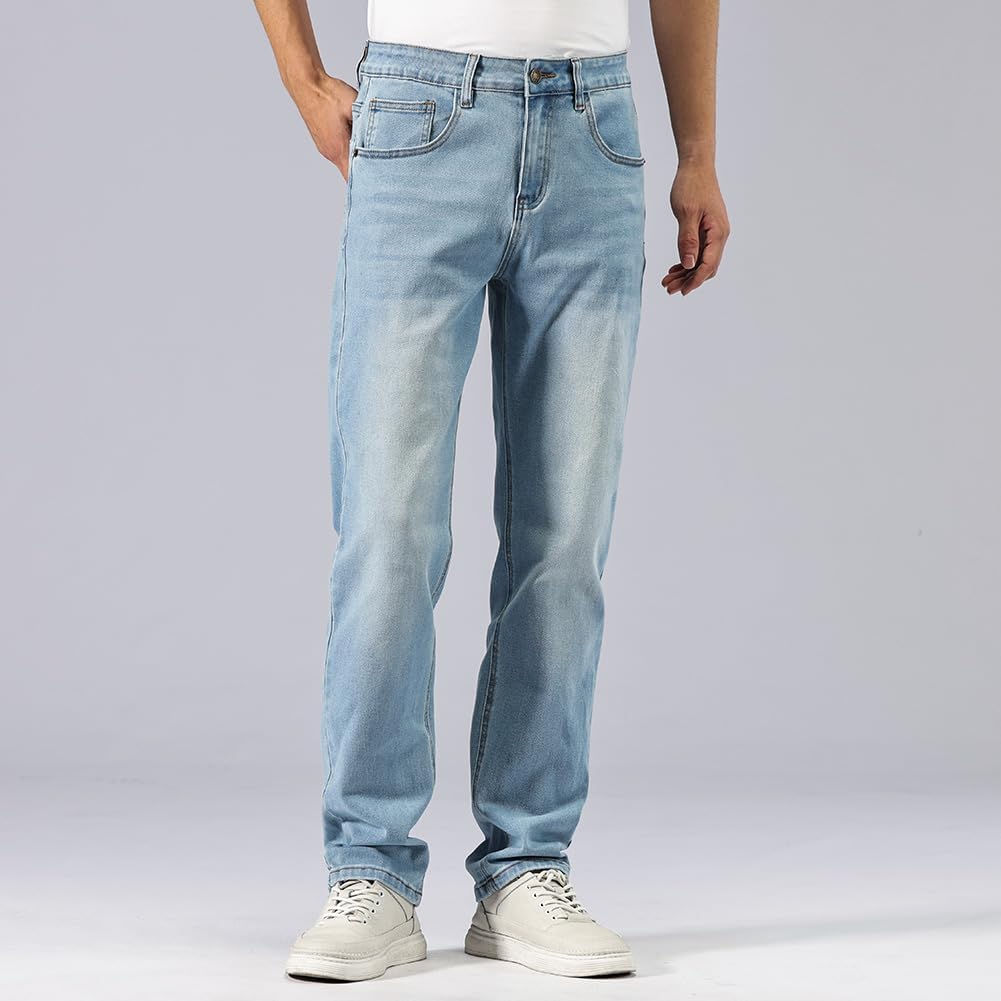 GAIAKOU Men's Straight Lightweight Comfortable Stretchy Jeans