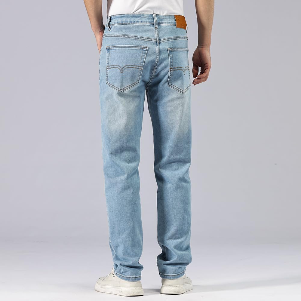 GAIAKOU Men's Straight Lightweight Comfortable Stretchy Jeans