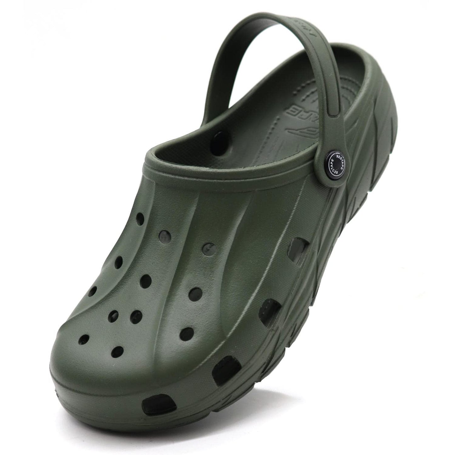 Red Tape Men's Olive Green Buckle Clogs