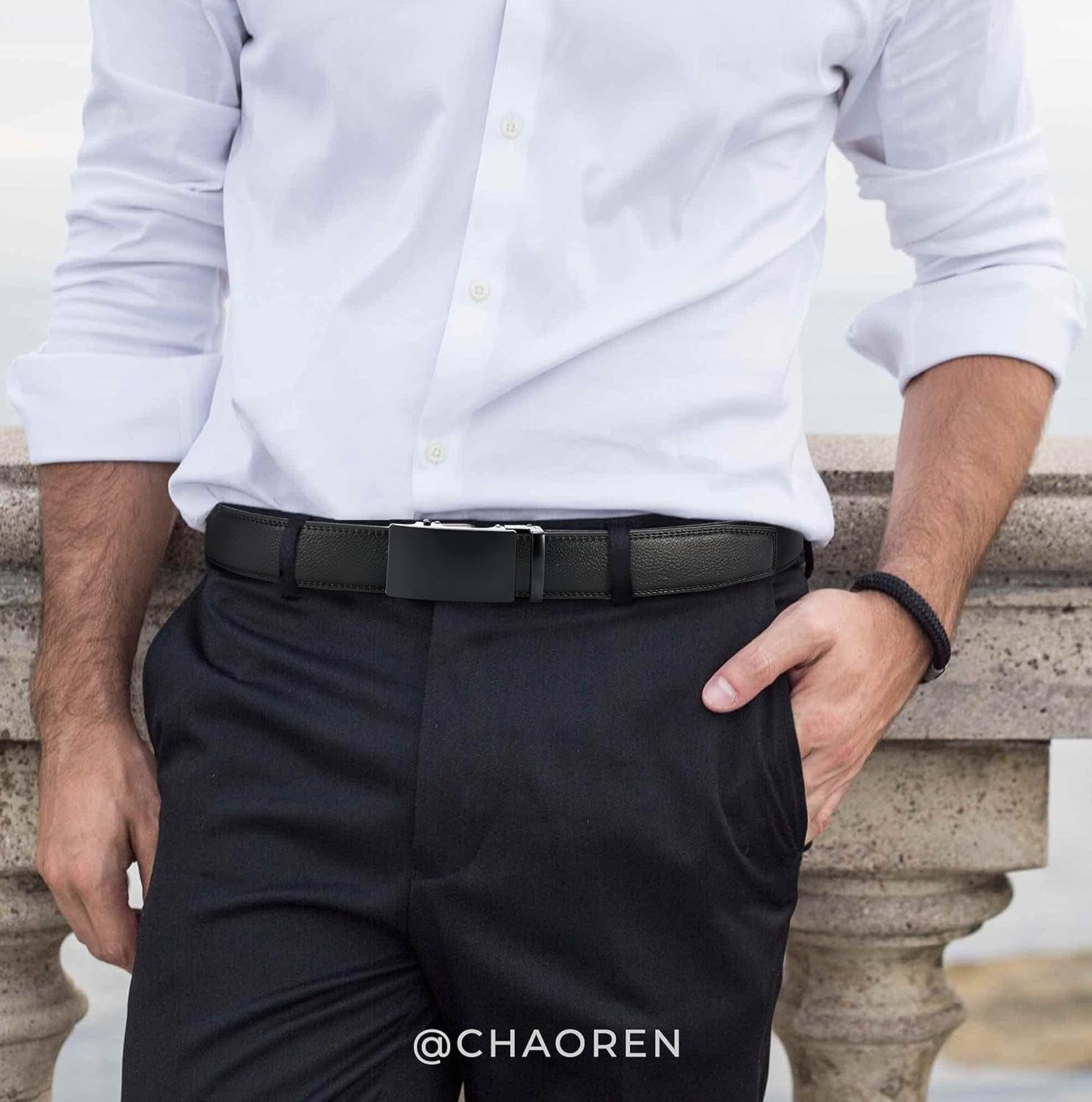 Leather Ratchet Belt Mens